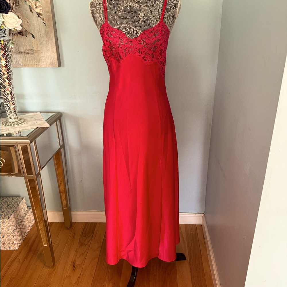 Elegant Hot Pink Lace Slip Dress